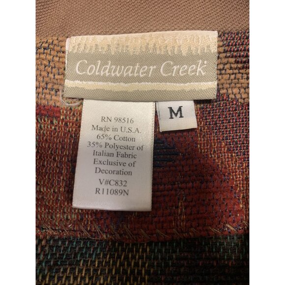 Coldwater Creek M Patchwork Cropped Tapestry Style Jacket Cotton - Picture 4 of 8